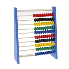 어린이용 지능 개발 나무 주판 3-6 세 수학 교육 선물 주판, [04] 파란, 1개