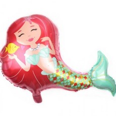 파티룸풍선 풍선장식 핑크 풍선 호일 76x48cm, 1개, 헬륨풍선-인어공주핑크