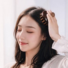 두피 순환관리 괄사 우드 두피 마시지기