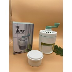 手動刨冰機家用小型綿綿冰機器冰沙機碎冰機手搖沙冰機雹冰機擺攤, 1個, 如圖, 綠色