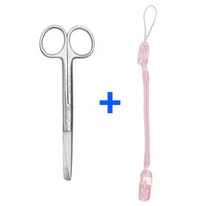 의료용 시저 가위 14cm 스프링 집게줄 2p 간호사 용품 가위집게줄, 1개, 핑크집게줄_시저가위