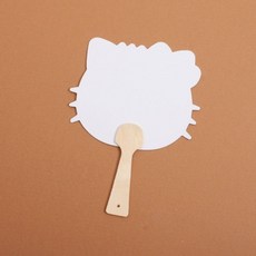 삼광문구 미니나무부채 고양이 1개 5개 택1 여름부채만들기