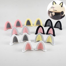 오토바이 스쿠터 헬멧 고양이귀 장식 하이바 토끼귀, 검정분홍