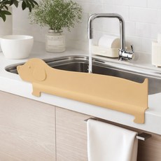 홈브리오 싱크대앞 물막이 실리콘 설거지 가림막 강아지 씽크대문 물튀김방지, 카키, 1개