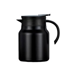 保溫泡茶壺/高品質316不鏽鋼燜茶壺/保溫燜茶壺/茶水壺/茶古/熱水壺/杰出好品, 曜石黑, 1個