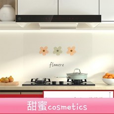 甜蜜cosmetics 廚房防油貼紙 防水耐高溫油煙機櫃竈臺牆壁花朵裝飾加厚自粘, 1個, 閤傢歡樂-油煙貼-【透明】,中（27*90）【適用側吸式油煙機】