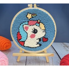 俄羅斯戳戳繡DIY材料包 手作刺繡材料 輕鬆體驗戳戳樂, 1個, 76 流星獨角獸(附戳針)