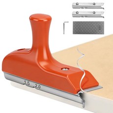 Xoermioy 3-in-1 엣지 밴딩 트리머 교체용 블레이드 2개 및 샤프닝 스톤 0.3-2mm 얇은 ABS PVC용 수동 커터 직선 외부 커브 엣지용 R1.5/R2 모, Xoermioy 3-in-1 엣지 밴딩 트리머, 교체용, 1