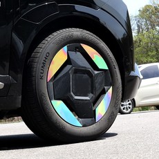 아이리온 EV5 차량 용품 호환 19인치 휠스티커 휠마스크, 헤어라인블랙, 1세트