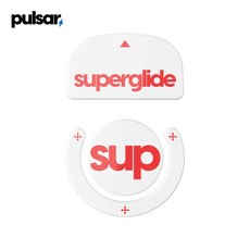 펄사 로지텍 GPro 슈퍼라이트 전용 슈퍼글라이드2 마우스 유리 피트 화이트레드 LGSSGWR2, 단품, 1개