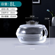 櫥窗好物 台灣出貨 家用透明純凈礦泉水桶 茶臺茶幾泡茶專用儲水桶, 1個, 8升矮胖透明桶【可計天數】
