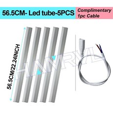 벌집 램프 육각형 커넥터 케이블 이발소 차고 자동차 표면, 1개, 22. 56.5cm-LED tube-5pc