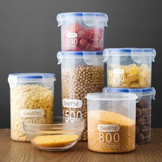 SealPot 密封透明塑膠保鮮儲物罐, 透明 800ML, 1個