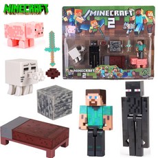 我的世界史蒂夫鐵巨人苦力怕麥塊周邊人偶手辦擺件武器模型，重現遊戲經典場景，激發無限想像。, 1個, 末影人套裝, 末影人套裝