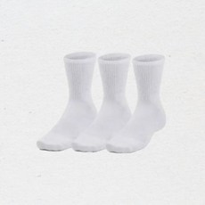언더아머 UA 3-MAKER 쿠션 미드 크루 삭스 3팩 1373084-100 524558