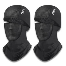 제로아 신축성좋은 자외선차단 쿨링 메쉬 바라클라바, 블랙+블랙, 1세트