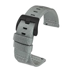 TACTICAL FROG 나일론 시계 밴드 24mm 스트랩 교체품 남성용 여성용 밀리터리 스트랩 스테인리스 스틸 버클 블랙그레이 카키 / 블랙 버클 183168