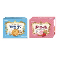 크라운 딸기산도 3p + 크림산도 3p 세트 966g, 1세트