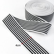 스트라이프 탄성 밴드 웨빙 속옷 바지 고무 리본 테이프 의류 재봉, 3. WhiteBlack-F-40mm / B. 1..., 1개