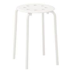 [이케아정품] 튼튼한 이케아 마리우스 스툴 원형의자 흰색 검정 1EA, 1개, 화이트