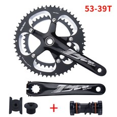 Bolany公路車雙盤牙盤鋁合金盤片170mm 53-39T曲柄自行車鏈輪, 1個, 黑色