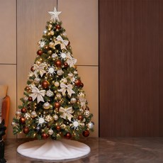 【台灣現貨 三日內達】新款聖誕樹 2025新款 加密仿真聖誕樹 聖誕節裝飾 含燈帶聖誕樹, D款-1.8米咖色蝴蝶樹+含配件+白樹群, D款-1.8米咖色蝴蝶樹+含配件+白樹群