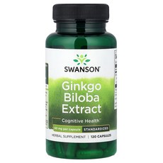 Swanson Ginkgo Biloba Extract Standardized 60 mg 120 Capsules, 1개