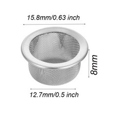 10/30/50PCS 파이프 필터 모자 16mm 황동 금속 메쉬 스크린 크리스탈 튜브 스트레이너 디스펜서, 01 Gold, 01 10PCS