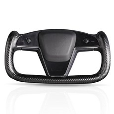 테슬라 요크 스티어링 휠 커버 맞춤형 테슬라 모델 S 2021-현재/모델 X 2021-선물 액세서리 미끄럼 방지 편안한 그립 통기성 매트 블랙