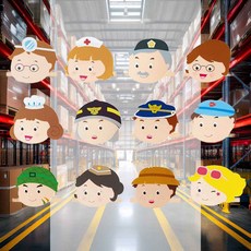 역할놀이머리띠 직업 12종세트 1개입 재롱잔치 키즈카페 문화센터 헤어밴드 선생님 소꿉놀이