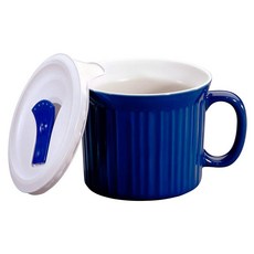 CorningWare 591.5ml(20온스) 식사 머그잔 통풍식 뚜껑 포함(블루베리)., CorningWare 591.5ml(20온스) 식사 머