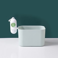 花螗季 拼色貓砂鏟底座六代金屬貓砂鏟置物架收納盒寵物用品, 1個, 蓝色便便桶,支持定做