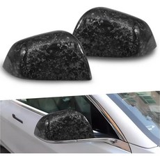 TESFEEL Tesla Model Y20172024를 Y에 맞게 카본 파이버 사이드 미러 커버 매트 외장 캡 액세서리로 업그레이드하십시오, Model-3, Model-3 Marble, 1개