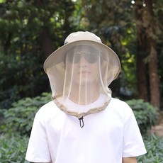 에이프릴랩스 햇빛 차단 방충망 낚시 등산 모자, 베이지