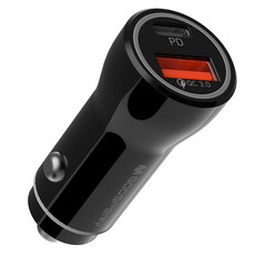 구스페리 PPS PD 38W 2포트 차량용 시거잭 고속 c타입 usb타입 충전기, 블랙