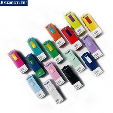 스테들러 슬라이딩 지우개 파스텔 블랙 화이트 컬러 한정판 16종/레이저각인 실크인쇄 가능 단체선물, 파스텔그린(각인O), 1개