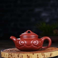 宜興紫砂壺 名家精品 原礦大紅袍 如意仿古茶壺 功夫茶具, 1個, 大紅袍