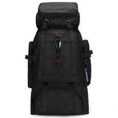 USB 충전 방수 배낭 야외 캠핑 등산 가방 대용량 백팩 80L, 블랙