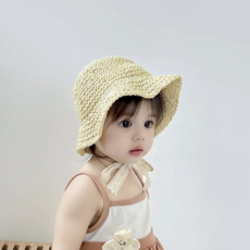 [백백이나라] 아동용 밀짚모자 보넷 벙거지모자