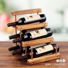 DIY 지효와인랙 우드 가능 4개에 원목 와인홀더 술 가정용 2병 보관함 원목색, 1개, L. 와인 6병 수납