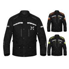 FTX 어드벤처 모터사이클 재킷 시즌 라이딩 투어 방수 올 시 아머 남성용 바이커, Full Bla, X Large