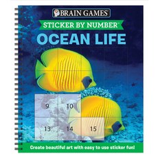 Brain Games - Sticker by Number: Ocean Life (Square Stickers): Create Beautiful Art with Easy to Use... Spiral, Publications International,..., English, 9781645581697