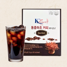 동충하초 커피 헤이즐넛 2박스, 50개입, 1.2g