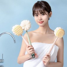 長柄軟毛沐浴刷 雙面搓澡巾 洗澡刷 後背神器, 1個, 按摩洗澡刷 pp材質放心用,植毛款: 粉色1把 搓澡不在求人