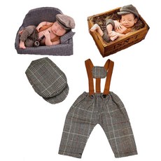 Infant Newborn Photo Outfits Props Baby Photography Crochet Romper Hat Set Monthly Boy Girl Photo