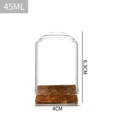 30PCS 유리 코르크 자료와 병을 기원 빈 양념 항아리 꽃 상자 크리스마스 결혼 선물 커버 반구 장식, 05 40x60mm 45ml, 1개