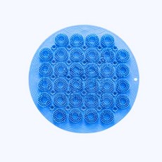 搓背神器 搓澡矽膠刷 洗背神器 搓澡搓背 搓腳防滑墊 浴室 懶人搓背 貼牆擦背 洗澡 搓澡巾, 藍色, 1個, 1