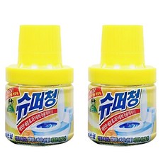 산도깨비 슈퍼청 변기세정제 병타입 레몬향, 180g, 2개