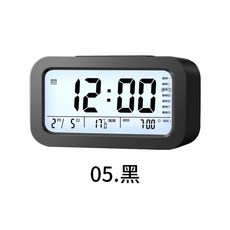 多功能電子鬧鐘 LED時鐘 溫度日期顯示 貪睡功能, 多功能電子鬧鐘-黑色