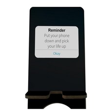 재미있는 나무 폰 스탠드 - 휴대폰을 내려놓고 인생을 고르세요 - 블랙 휴대폰 홀더 스마트폰 전자책 태블릿 데스크탑 오거나이저 가정 및 사무실 장식용 스테이션 교체 -